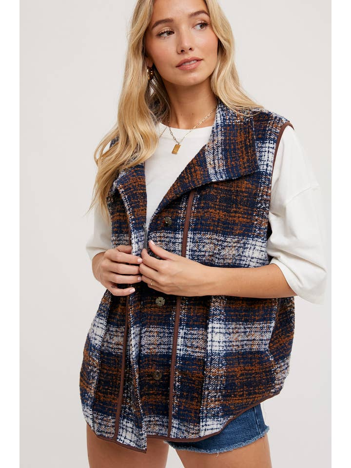 Bluivy - Wholesale Outerwear Vest - Women’s - FLANNER PLAID VEST27