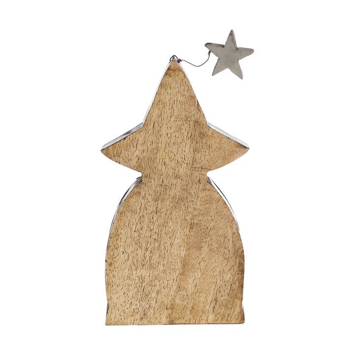 VHC Brands - Wholesale Decorative Tabletop Object - Witch w/ Broom Wooden Figurine 10x5.5x1.5