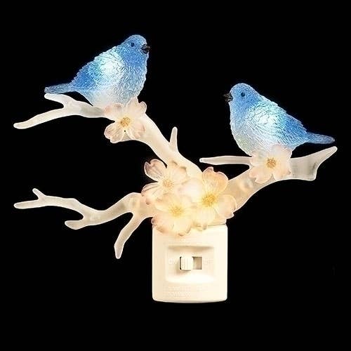 LED Bluebird on Dogwood Plug-in Nightlight for wholesale by Roman