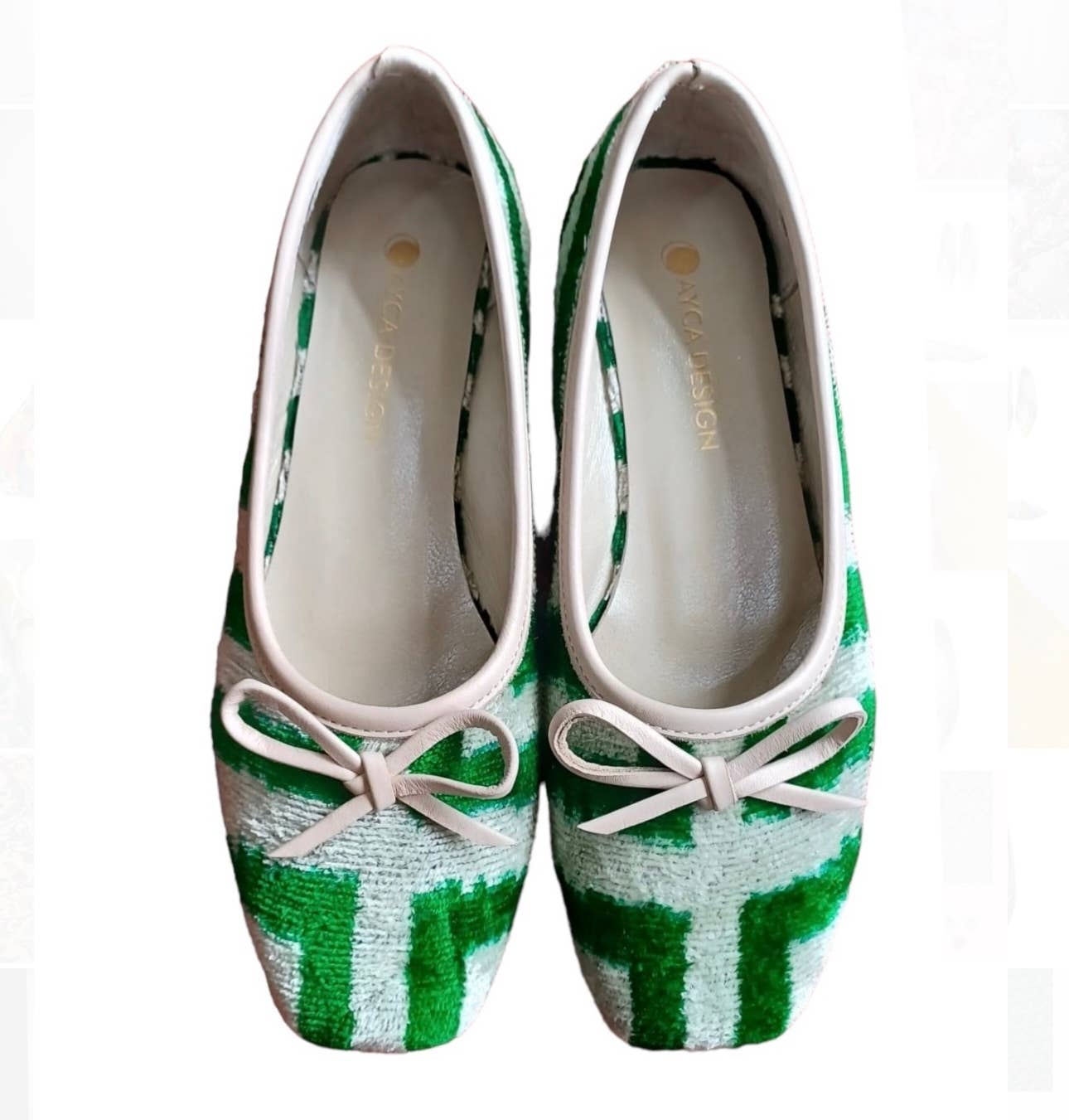 AYCA DESIGN - Wholesale Flats - Women's - Silk Velvet Ikat Ballerina Shoe (leather sole)0