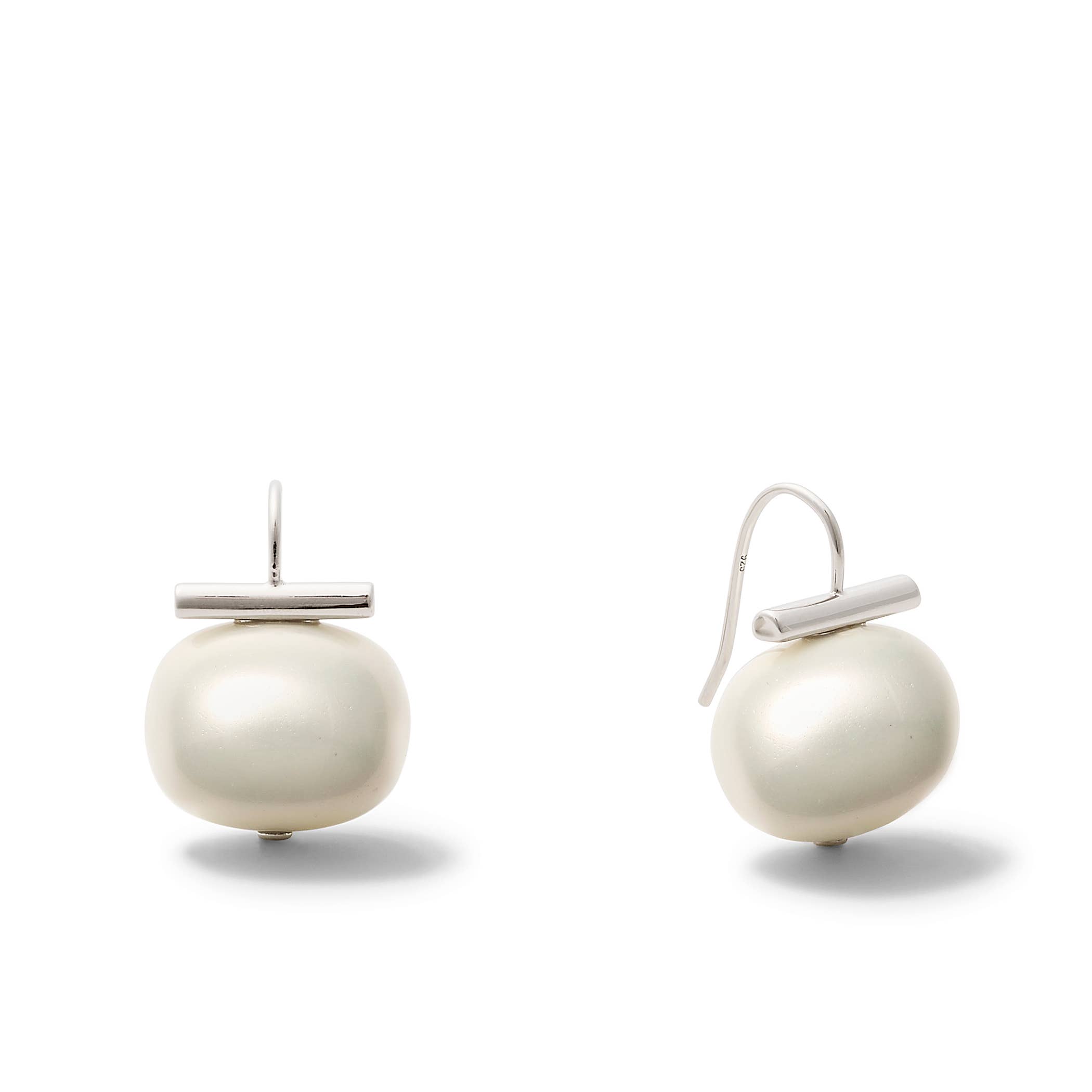 CC & Co by Catherine Canino - Wholesale Dangle Earrings - Statement Making Large Pebble Pearls ~ Sterling Silver0