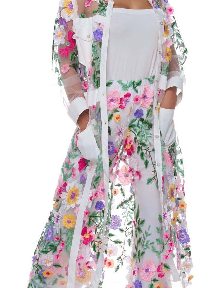 DIN-001 CHAQUETA DUSTER FLORAL DIVINA para venta al por mayor de Kokomo Unlimited