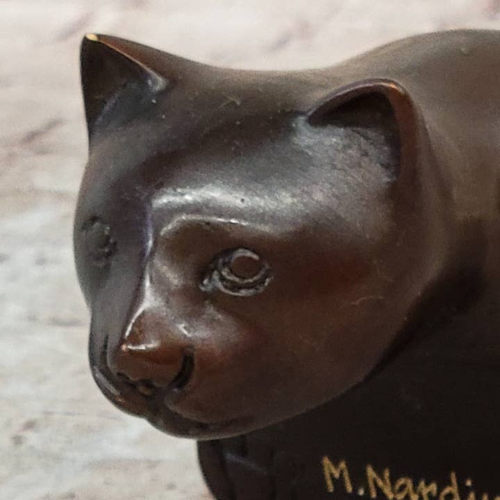 Bronzhaus – wholesale Skulptur – Kattkattunge sitter på kanten brons statyett skulptur figur samlarobjekt 3 ”x 6"