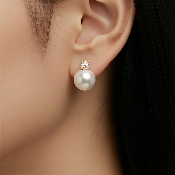 Pendiente Starlight de perlas | Oro 18K antideslustre para venta al por mayor de Sam & Seb Co.