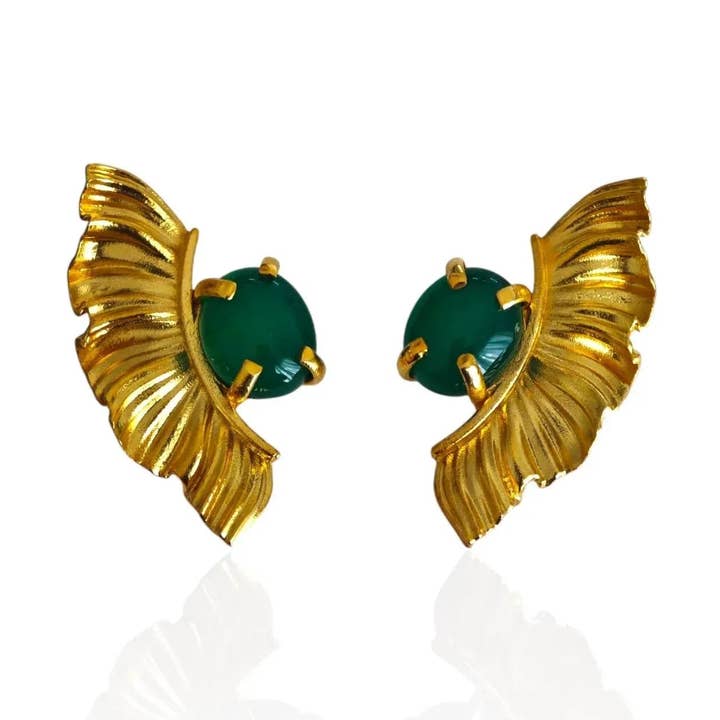 Orecchini Argus con Agata Verde per la vendita all'ingrosso da parte di AthenArt