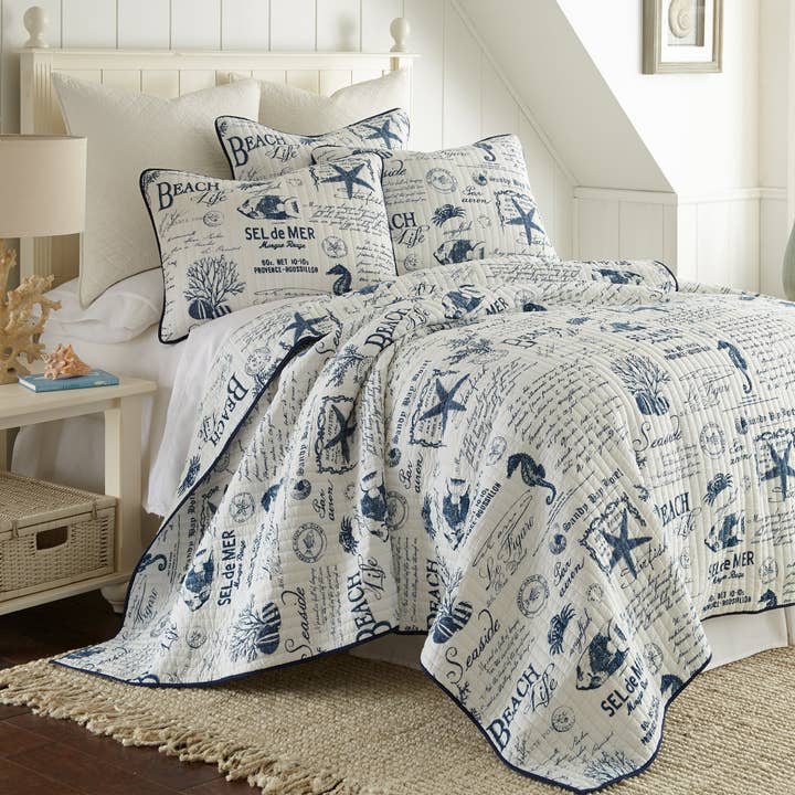 Navy Beach Life Quilt Set for wholesale on Faire