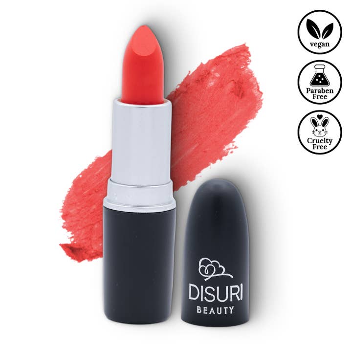 DISURI Beauty – wholesale Läppstift – DISURI Beauty Vegansk & Cruelty-Free Matt Läppstift - Fiery Coral #10