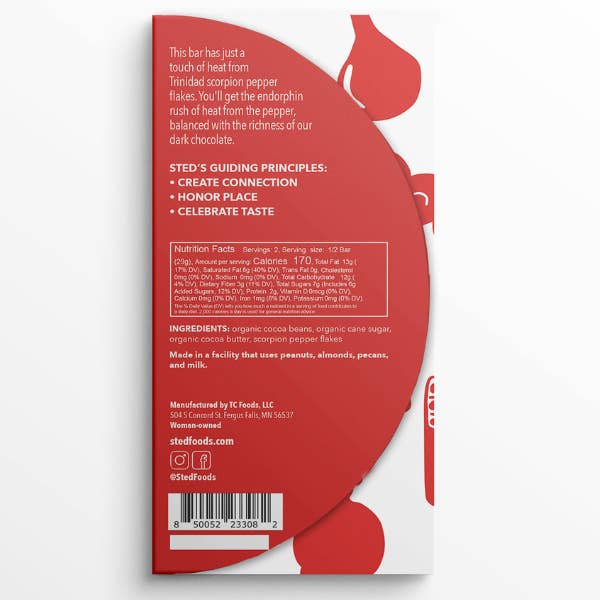 Sted Foods - Wholesale Chocolate Bar - Scorpion Pepper