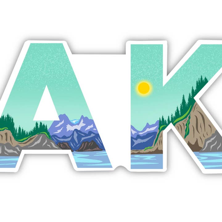 Alaska AK State Sticker - Vinyl Art Decal for wholesale by Heirloom Design Co.