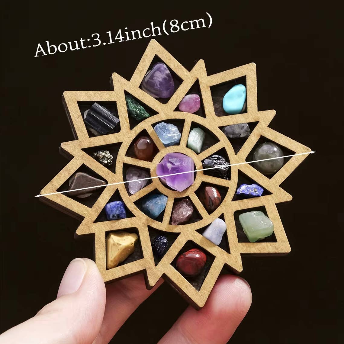 Crystolver (We Cover All Import Fees) – Engroshandel Spirituelle sten og krystaller – Trægitter med naturlige sten6