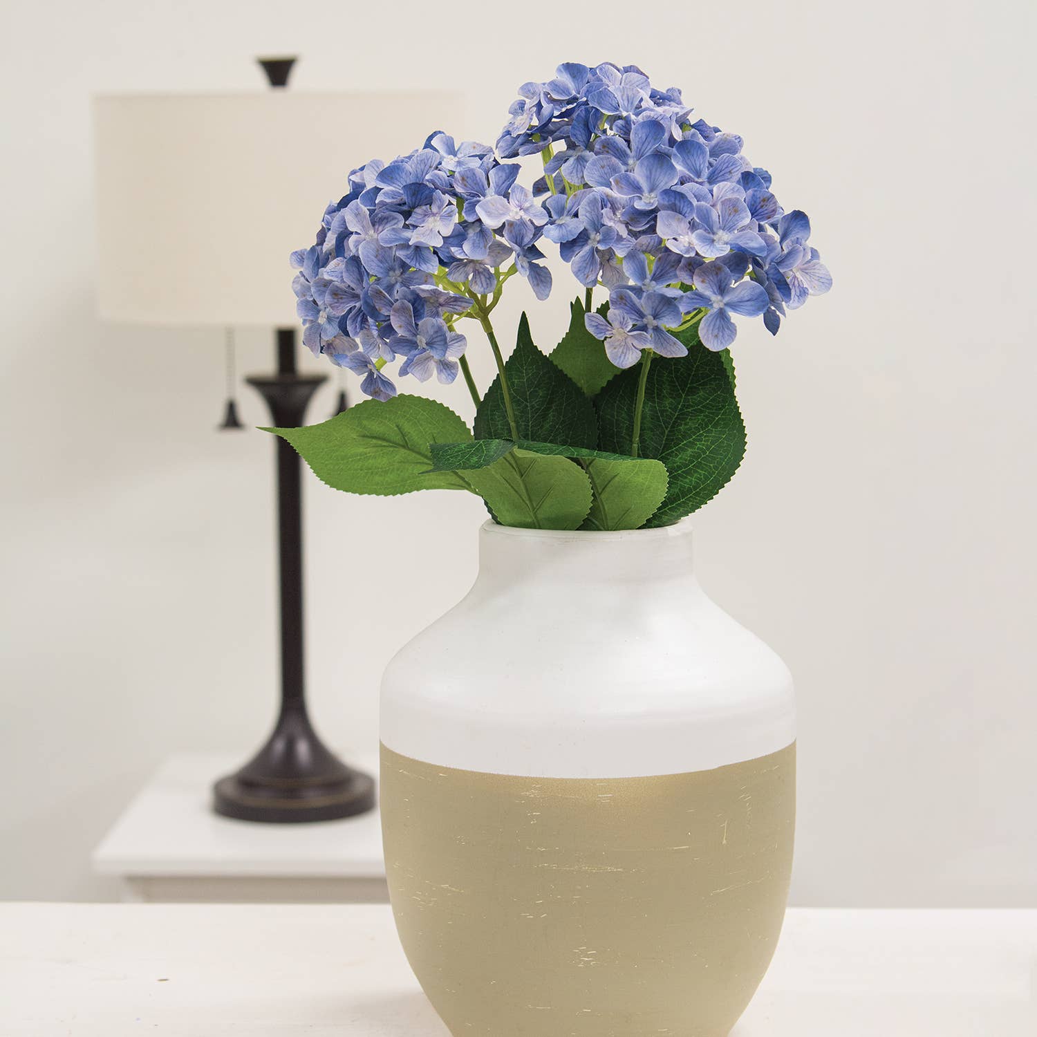 Saybrook Lane - Wholesale Artificial Flowers - Blue Hydrangea Bush - 17"H1