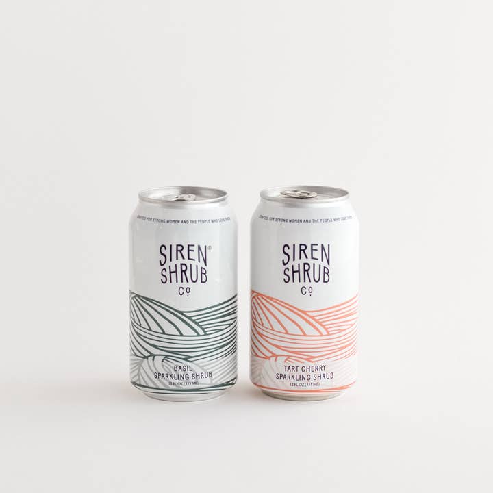 Siren Shrub Company LLC - Wholesale Non-Alcoholic Aperitif/Mocktail - Sparkling Shrub Starter Set - Basil and Tart Cherry (4pks)5