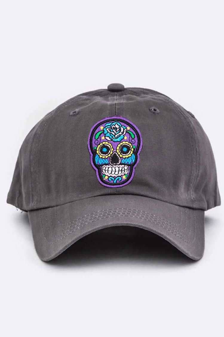 LA Jewelry Plaza - Wholesale Baseball Cap - Women's - Purple Sugar Skull Cotton Cap2
