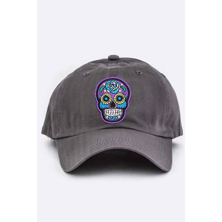 LA Jewelry Plaza - Wholesale Baseball Cap - Women's - Purple Sugar Skull Cotton Cap2