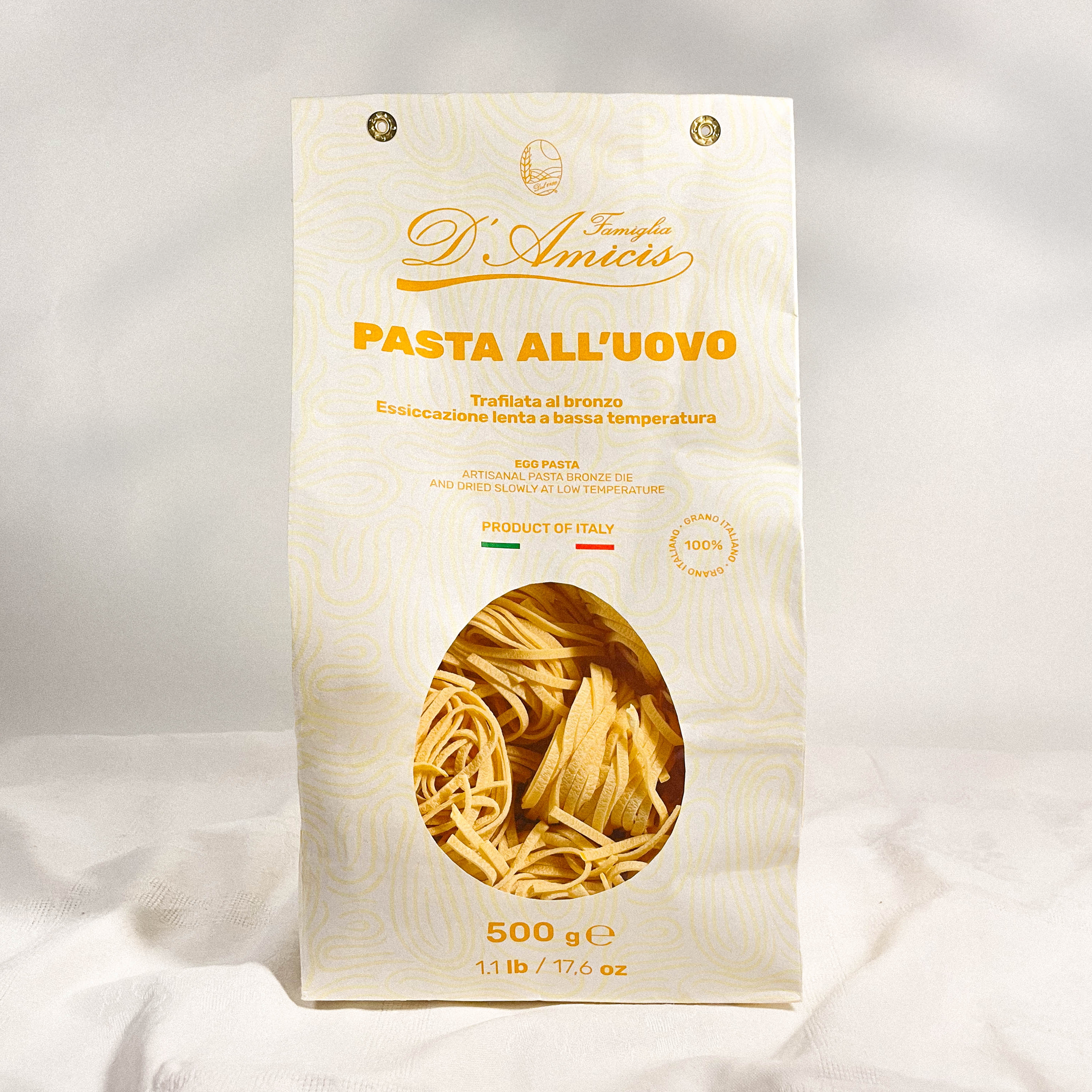 OLIO DI SERRA – Massa por atacado – *Tagliatelle all uovo* - Tagliatelle com ovos (500g)1