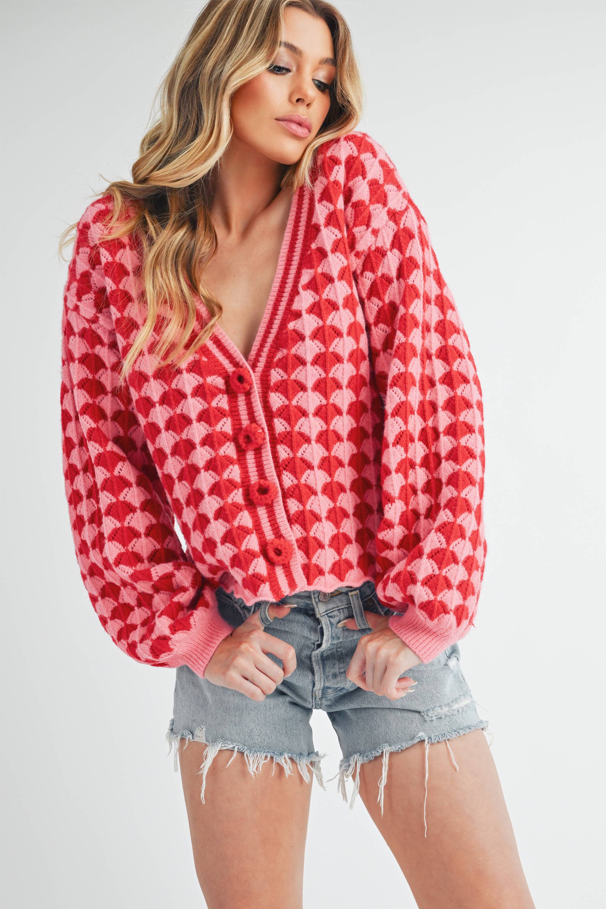 Pink Red 3210EK Fantasia Cardigan 1 for wholesale on Faire11