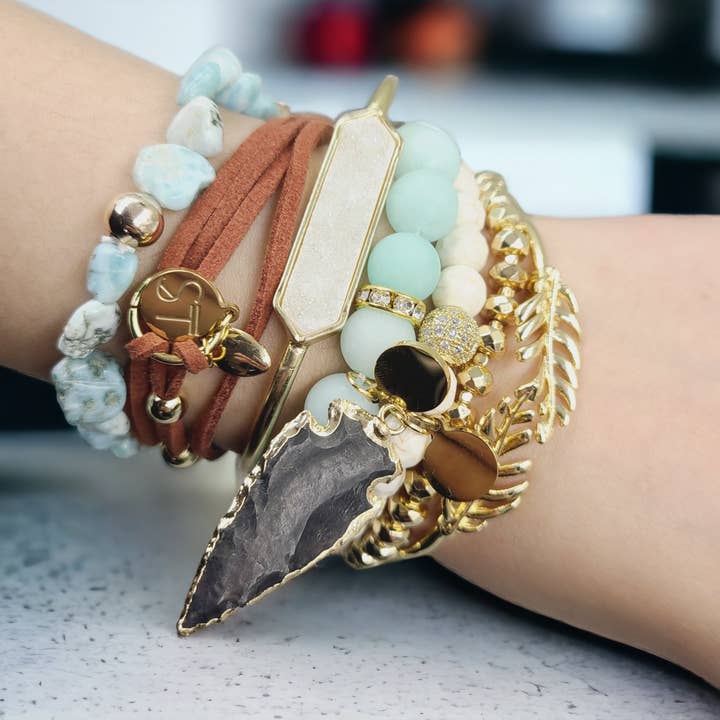 Rustic Mint Bracelet Stack for wholesale by Skyscrapers and Trees