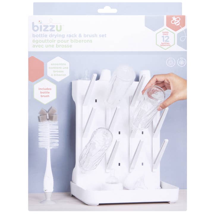 Vertical Bottle Drying Rack & Brush Set for wholesale by Bizzu