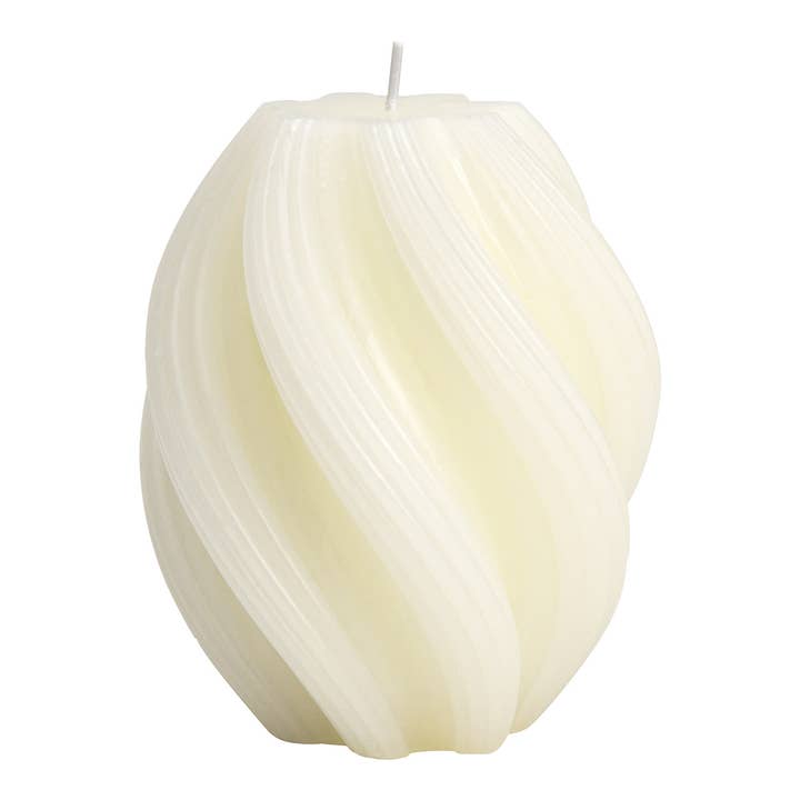 Vridna ljus av vax, Vit (B/H/D) 11x14x11cm för wholesale av Wurm