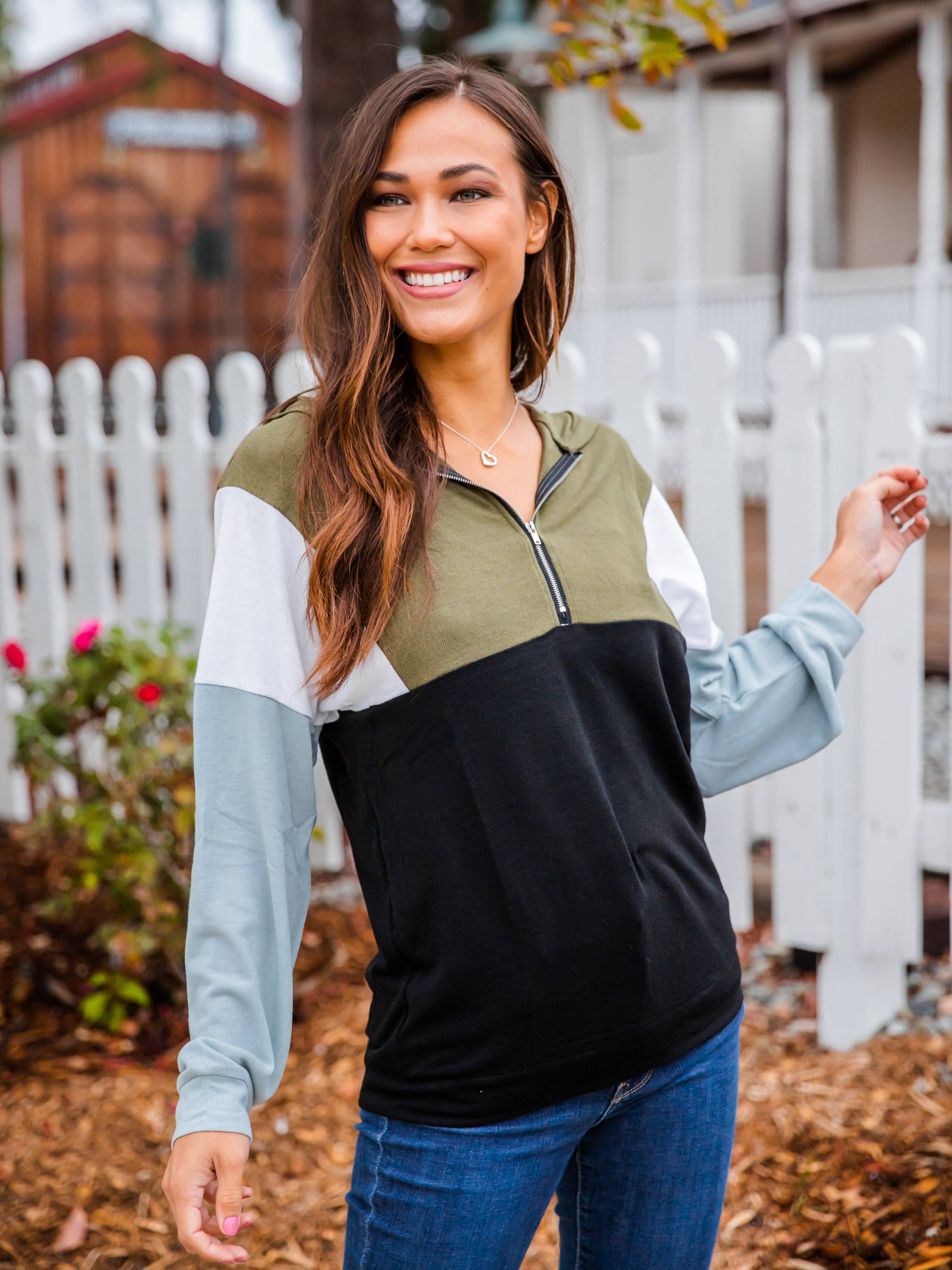 Tickled Teal - Wholesale Hoodie - Women's - Gabbi Colorblock Hoodie12