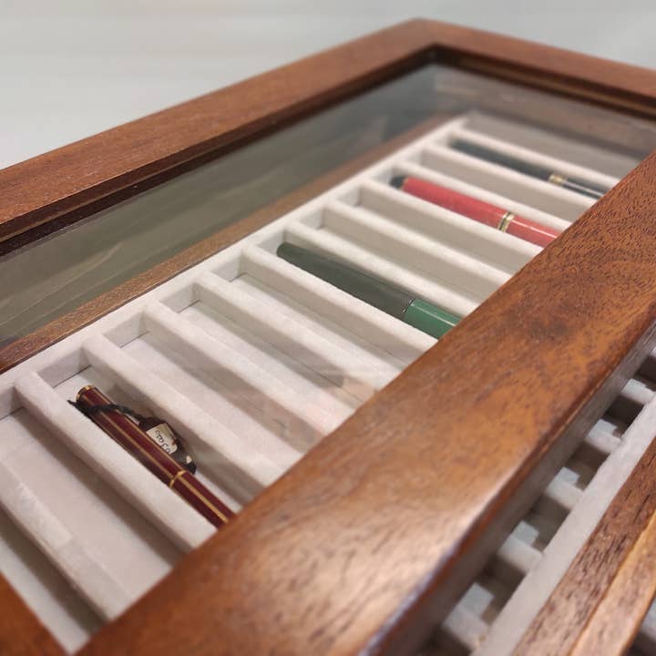 Wooden cabinet for 39 collectible pens for wholesale by Coins&More