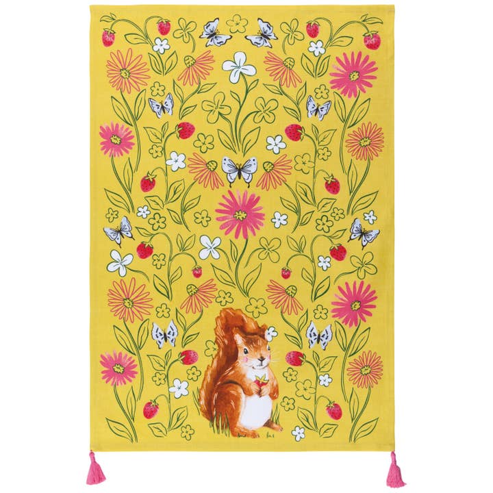 Mr. Squirrel Dishtowel for wholesale by Danica Jubilee