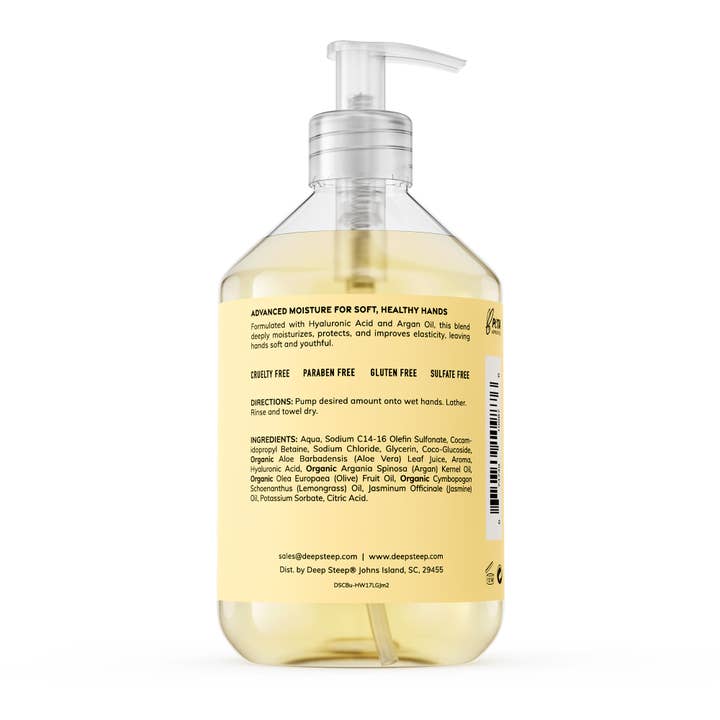Deep Steep Clean Beauty - Wholesale Hand Soap/Wash - Argan Oil Liquid Hand Wash - Lemongrass Jasmine 17.6oz