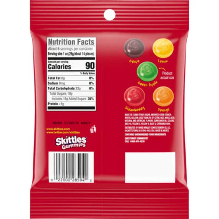 I Got Your Candy - Wholesale Gummy - Skittles Gummies Original Peg Bag 5.8oz - 12ct