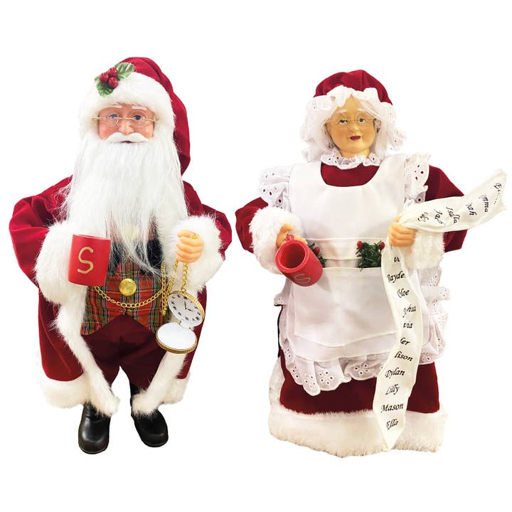 Santa’s Workshop Inc. - Vente Décoration de Noël - M. et Mme Claus, 15", lot de 2