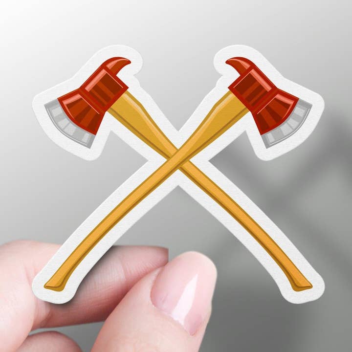 Autocollant Haches de pompier croisées pour la vente par GraffMerch.com