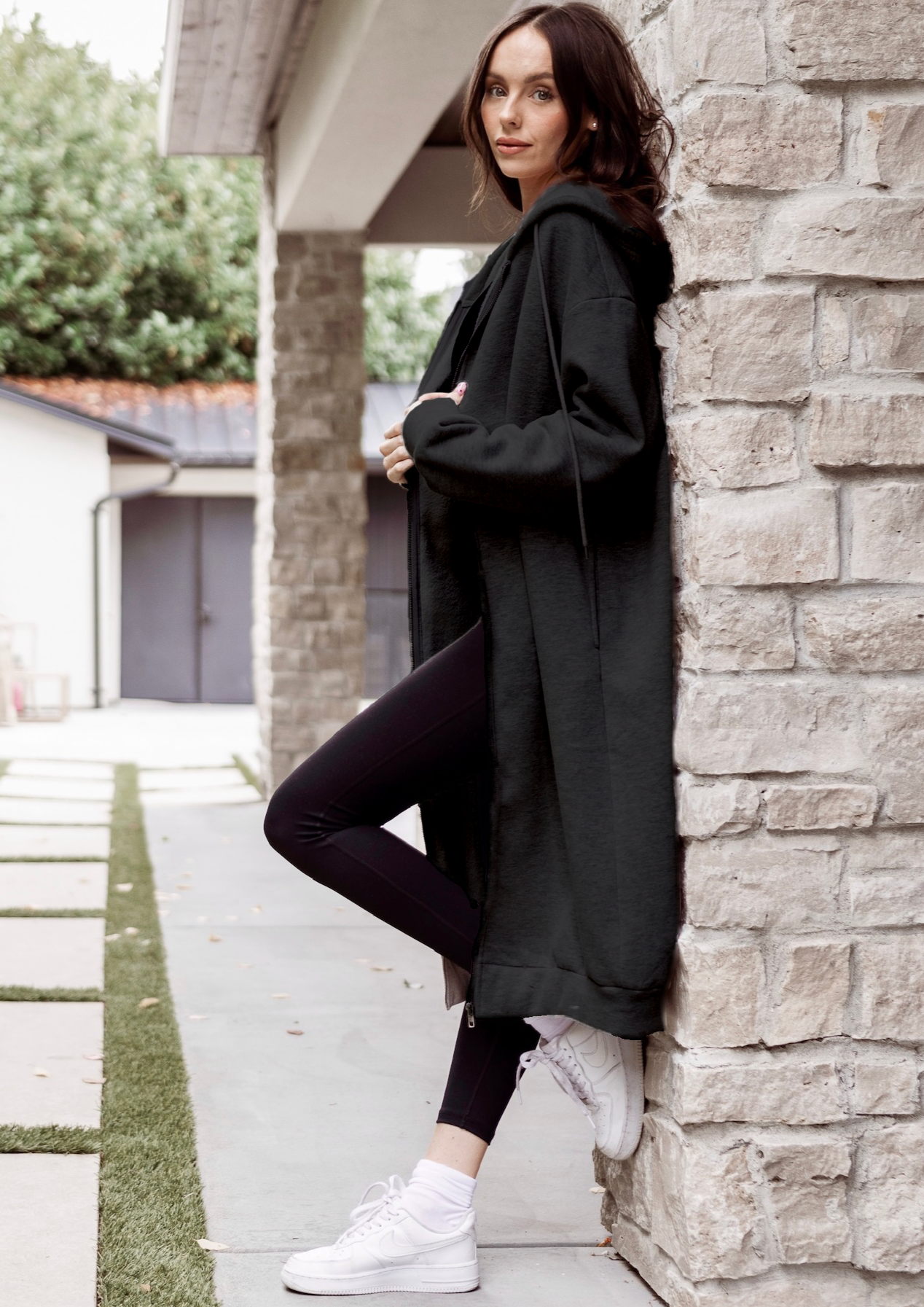Noir Manteau Mila Maxi en noir en vente sur Faire1
