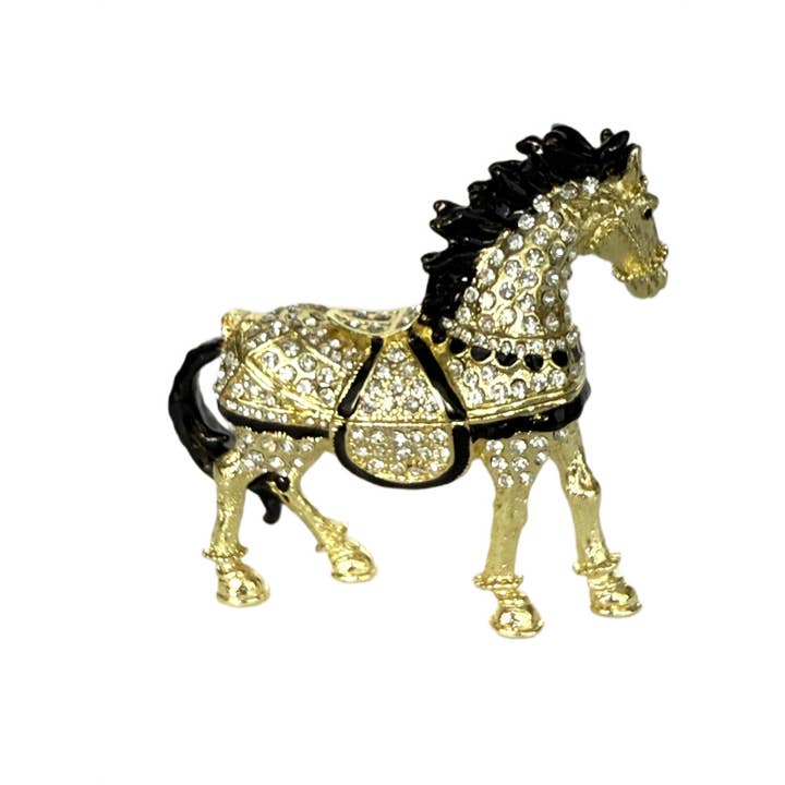 Jewelry Trinket Box Shape of Figurine of Horse- Symbol 2026 for wholesale by NORTH AMERICAN CRYSTAL