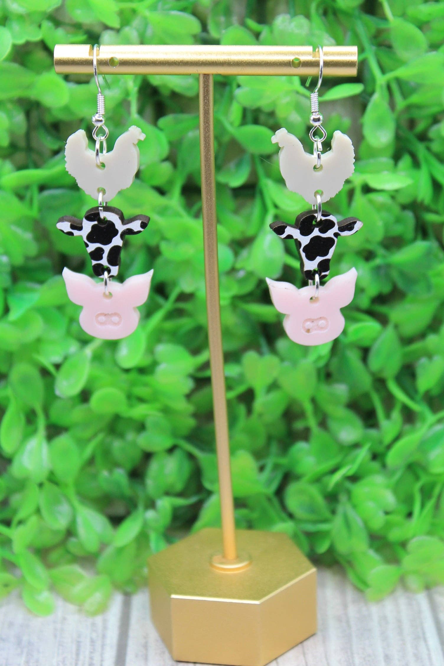 Hylidae Boutique - Wholesale Dangle Earrings - Barn Animal Trio Dangle Earrings