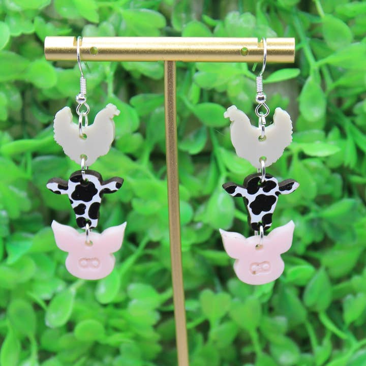 Pendientes Colgantes Trío de Animales de Granja para venta al por mayor de Hylidae Boutique