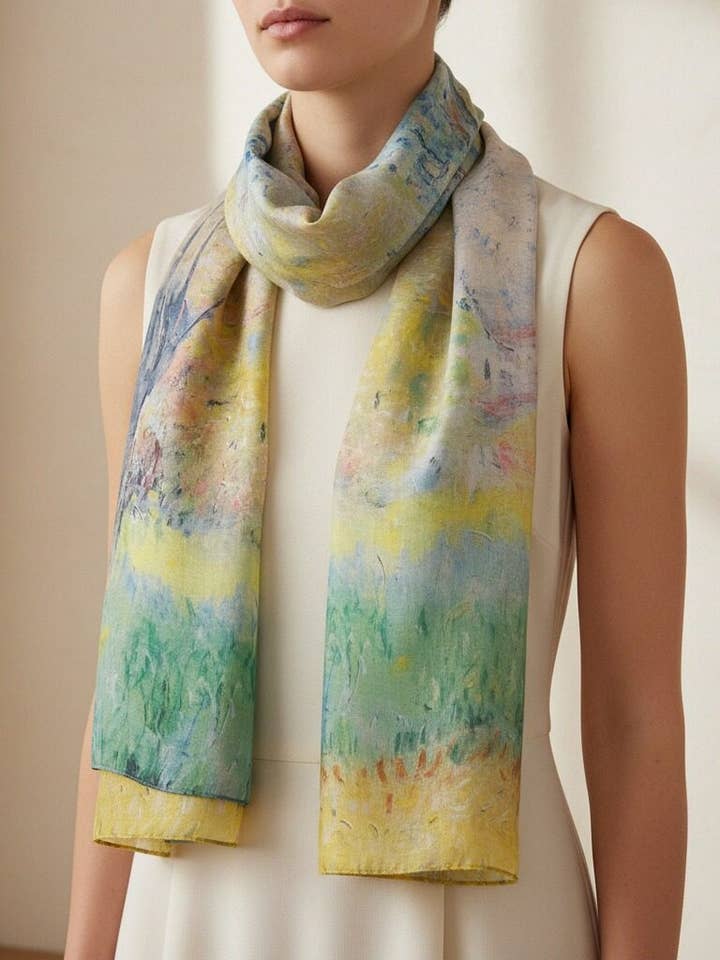 JC0711151 Claude Monet-The Willows Scarf for wholesale by JC Sunny Fashion