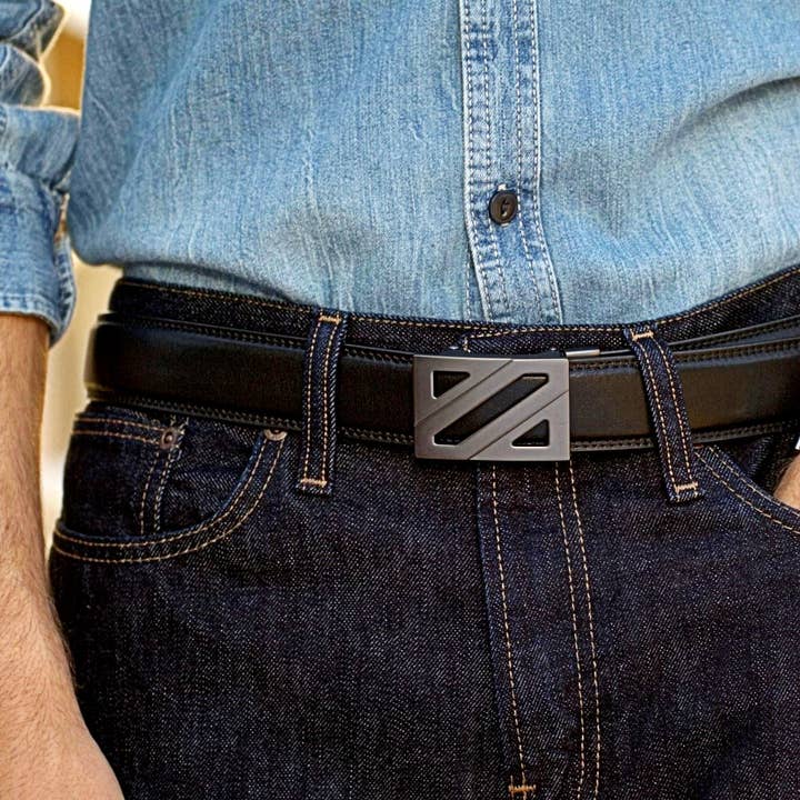 Kore Essentials - Vendita all'ingrosso Cintura - Uomo - Fibbia epica e cintura in pelle pieno fiore nera4