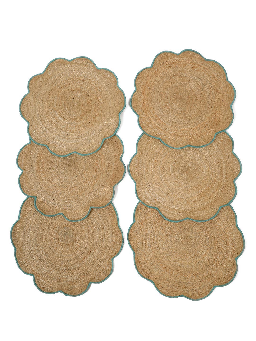 Eyda Homes - Wholesale Placemat - Handmade Jute Green Round Placemats Set of 6 for Table Decor2