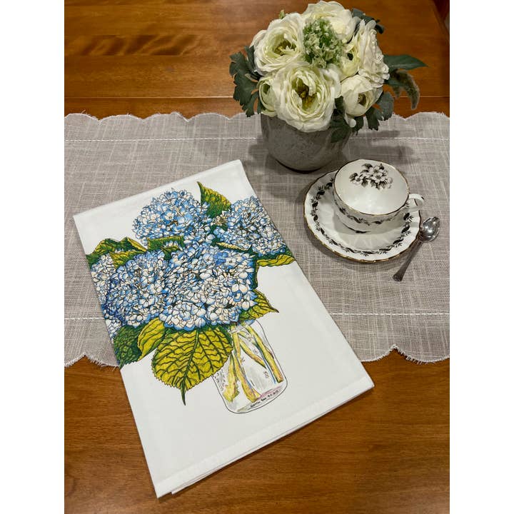 Vivid Cottage - Wholesale Tea Towel - Tea Towel - Blue Hydrangea2