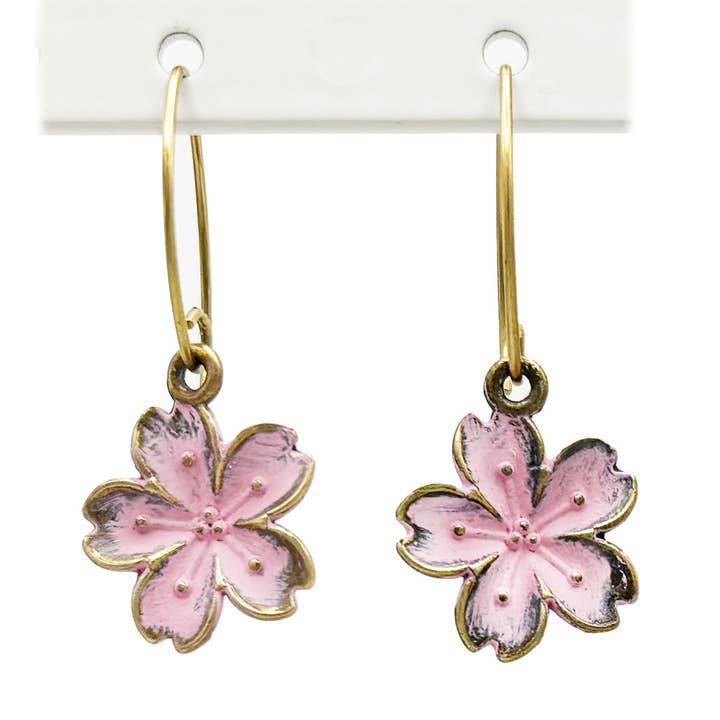 Cherry Blossom Dangle Earrings for wholesale by Gleeful Peacock