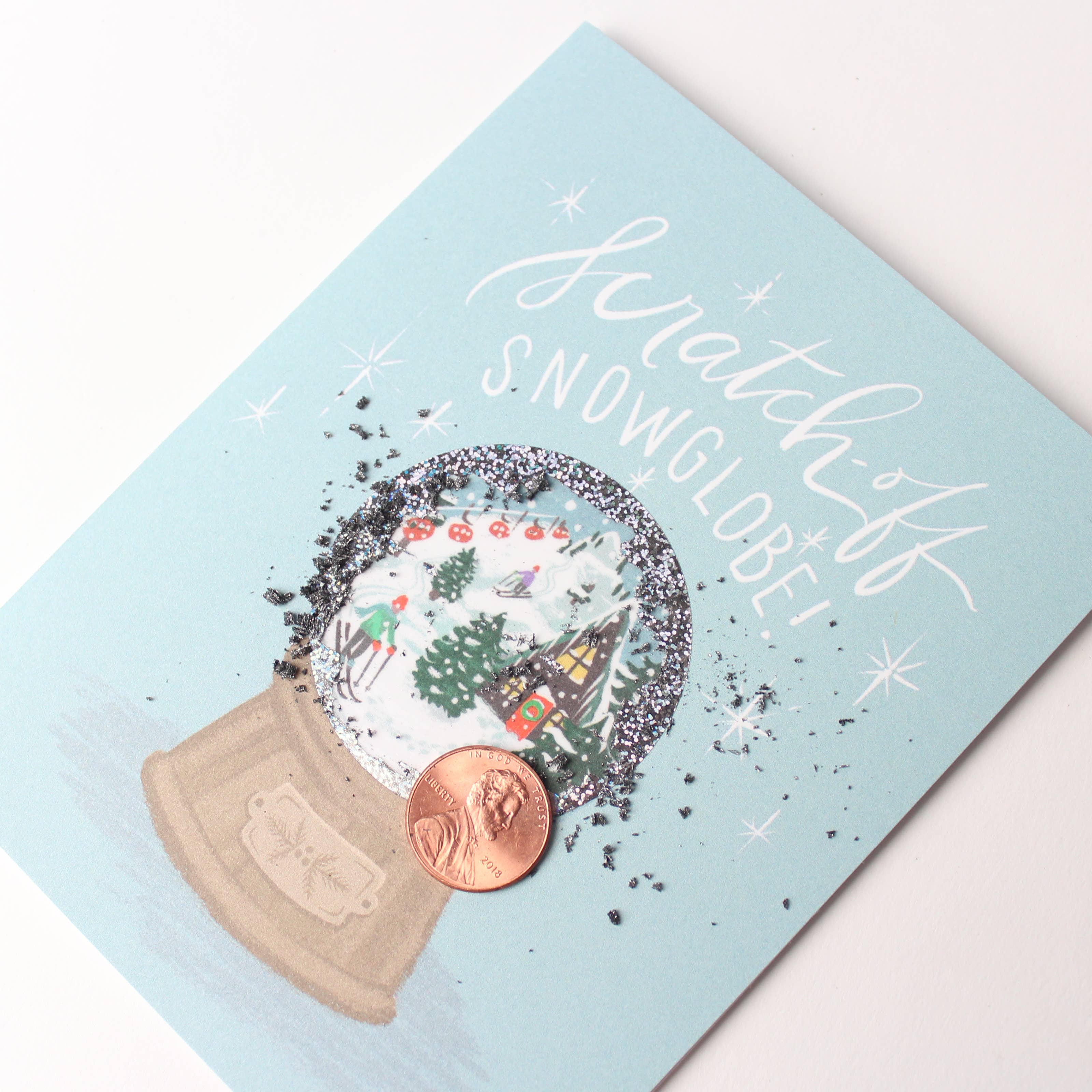 Inklings Paperie – postal de Natal por atacado – Raspadinha - Snow Globe Alpine - Férias2