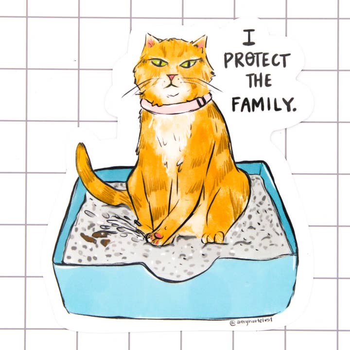 Ik Bescherm De Familie Vinylsticker voor wholesale door Amy Hartelust Art and Illustration