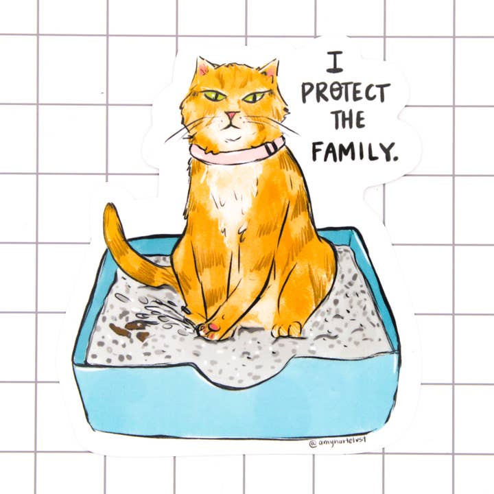 I Protect The Family Vinyl Sticker for wholesale by Amy Hartelust Art and Illustration