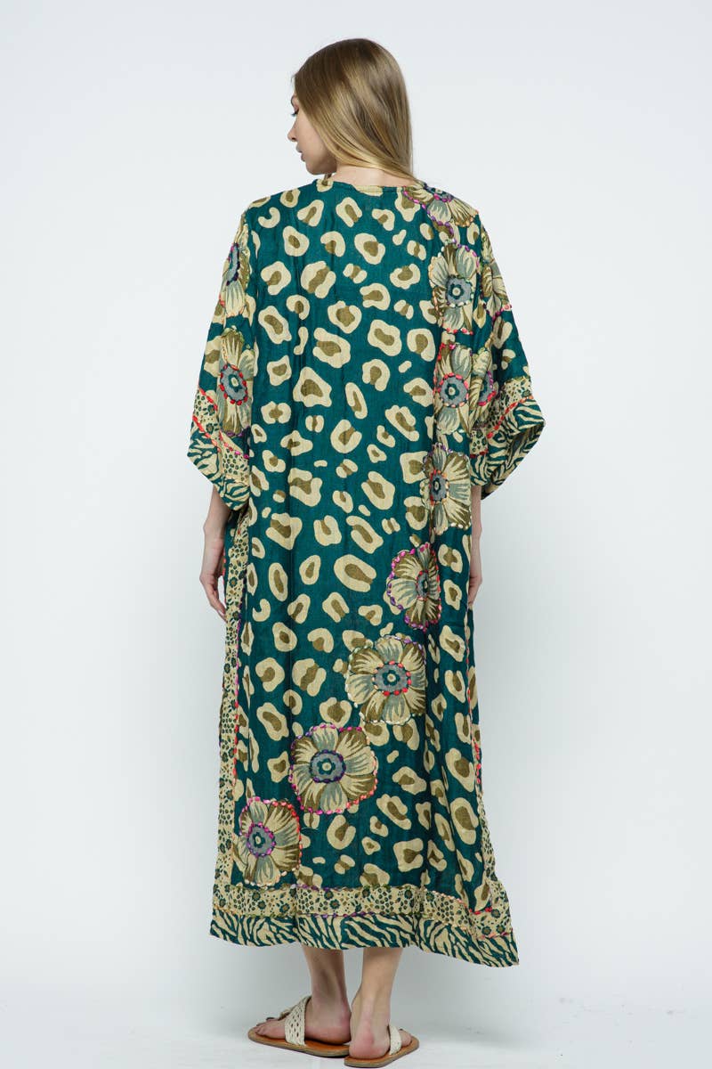 Raj Trading & Imports (USA) Inc. - Wholesale Kimono - Women's - Daliah Green Thick Stitch Duster2