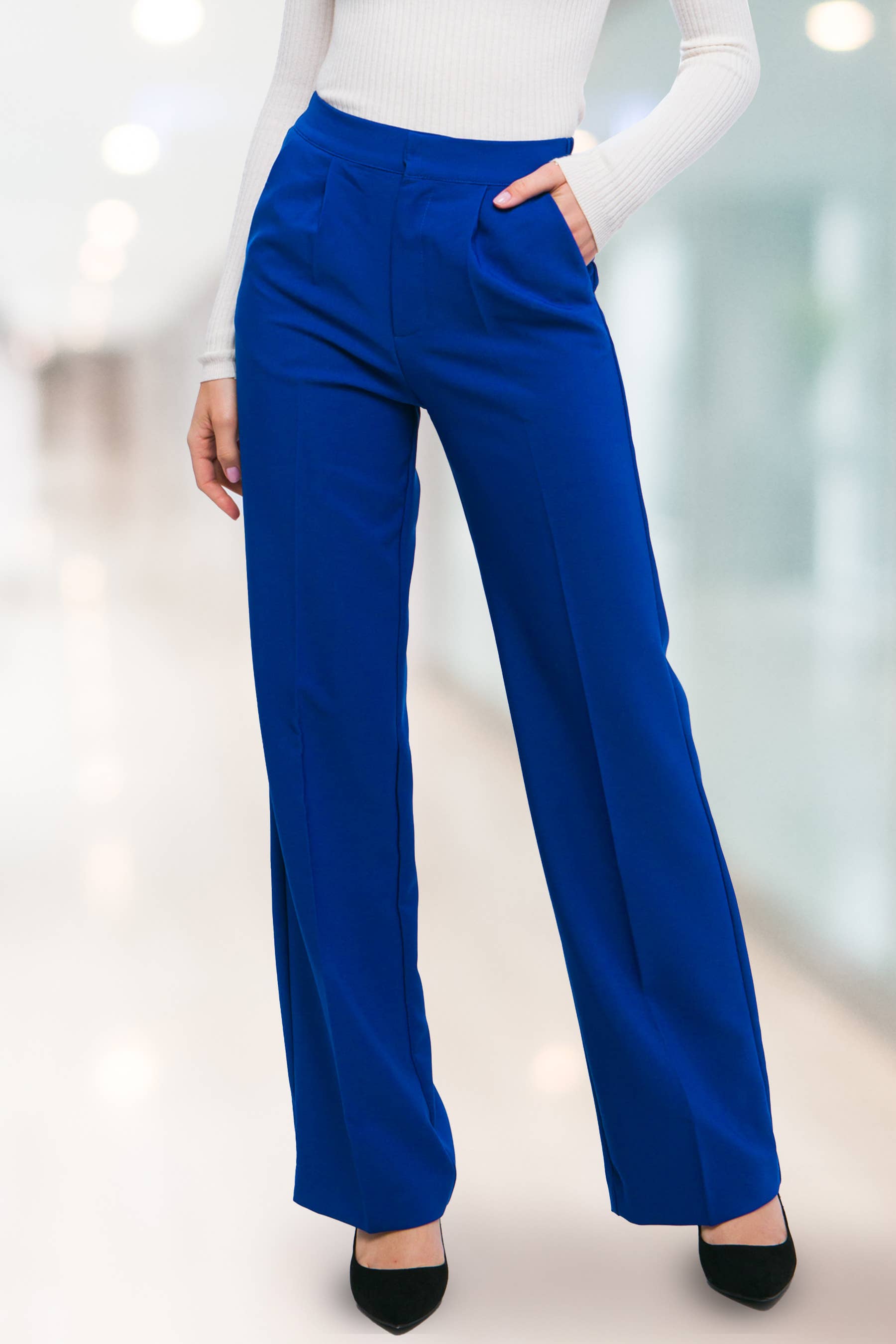 42POPS - Vente Pantalon – femme - Pantalon habillé coupe régulière avec dos élastique5