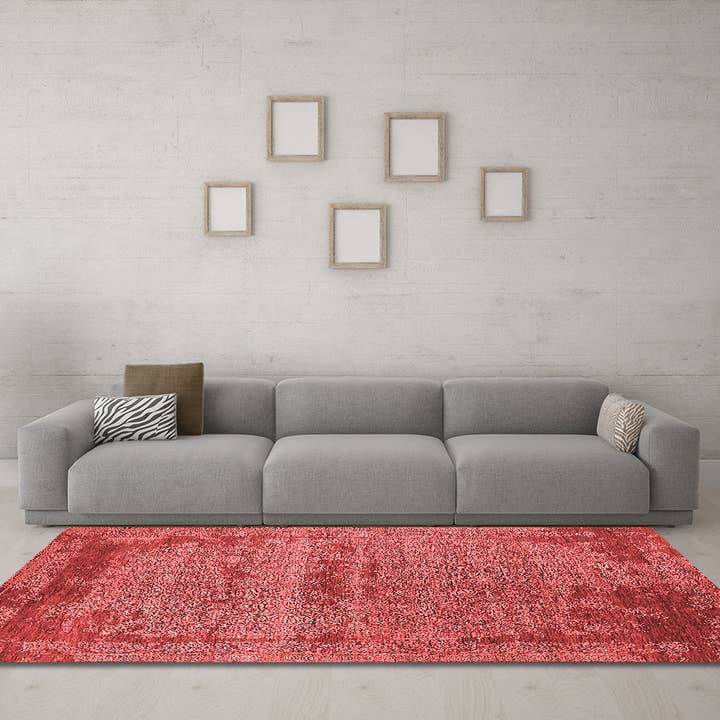 Tapis industriels rouges orientaux lavables en machine pour la vente par Ahgly