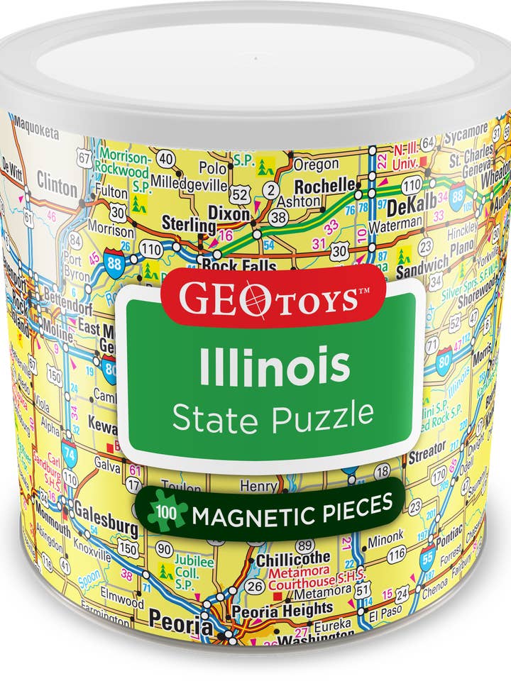 Geotoys 100 Piece Magnetic Puzzle - Illinois for wholesale by Geotoys