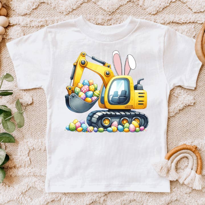 Maglietta per bambini Eggs Cavator Easter Construction per la vendita all'ingrosso da parte di AvaryMaeInspirations