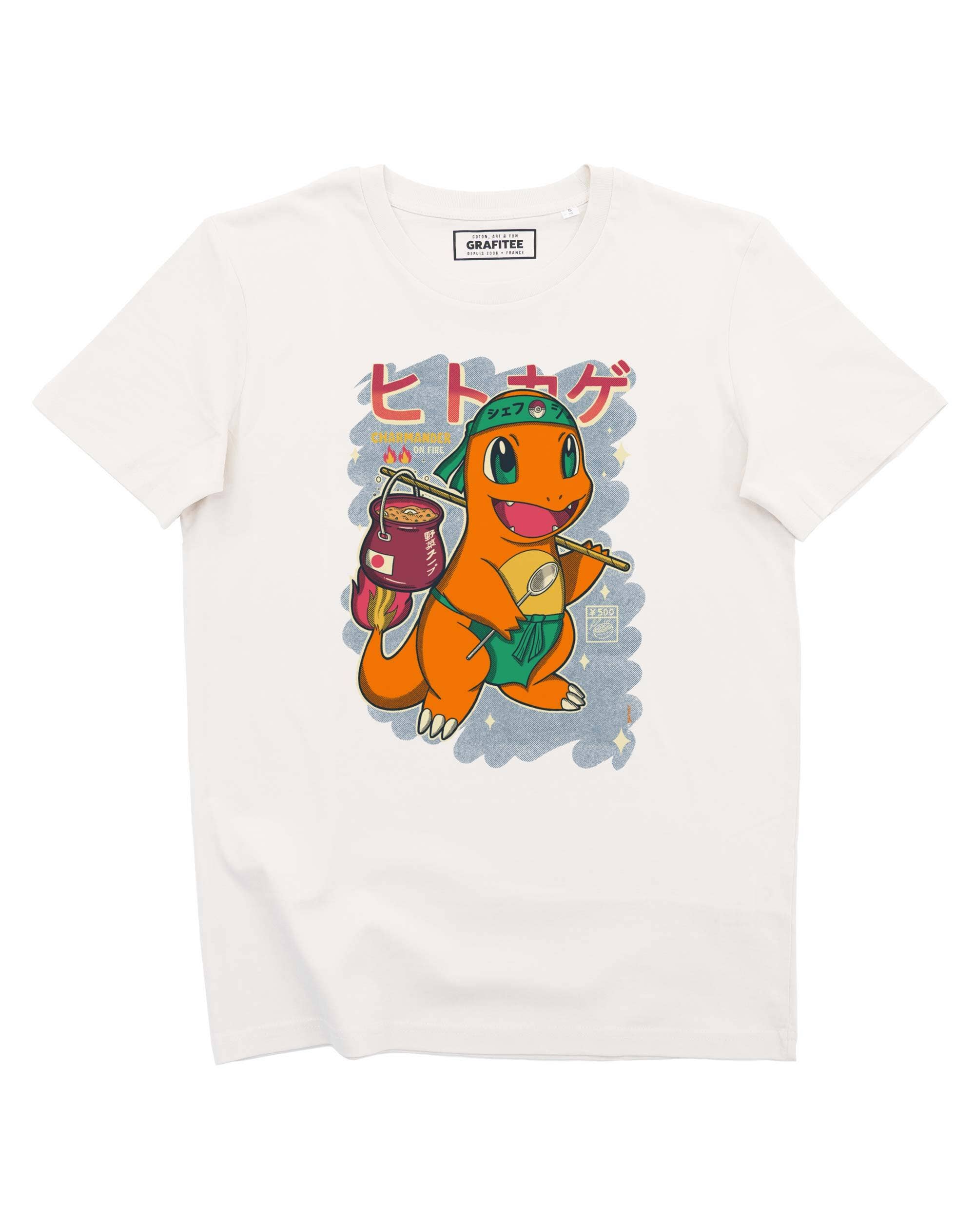 Grafitee - Wholesale Screen Printed T-Shirt - Unisex - Salamèche T-Shirt - Pokemon Food Graphic T-Shirt0