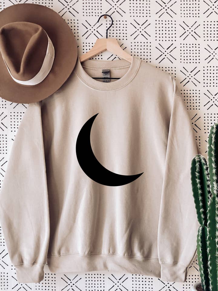 Crescent Moon Sweatshirt for wholesale by Desert Raine