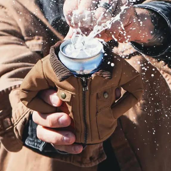 Insulated 12 oz Can Cooler - The Detroit - Chestnut for wholesale by Puffin Drinkwear